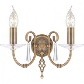 Elstead Aegean Twin Wall Light Aged Brass