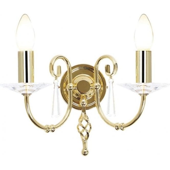 Elstead Aegean Twin Wall Light Polished Brass