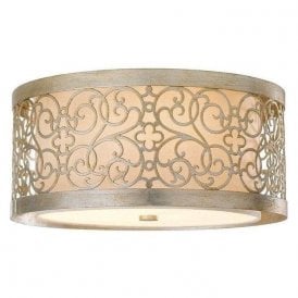 Elstead Arabesque Flush Ceiling Light Silver