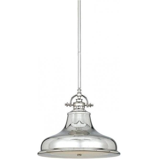 Elstead Emery 1 Light Medium Pendant Imperial Silver