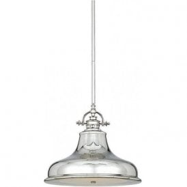 Elstead Emery 1 Light Medium Pendant Imperial Silver
