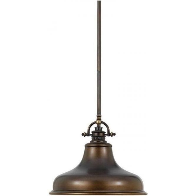 Elstead Emery 1 Light Medium Pendant Palladian Bronze