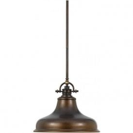 Elstead Emery 1 Light Medium Pendant Palladian Bronze