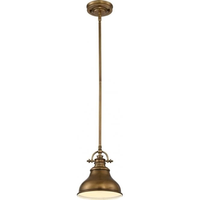Elstead Emery 1 Light Mini Pendant Weathered Brass
