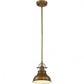 Elstead Emery 1 Light Mini Pendant Weathered Brass