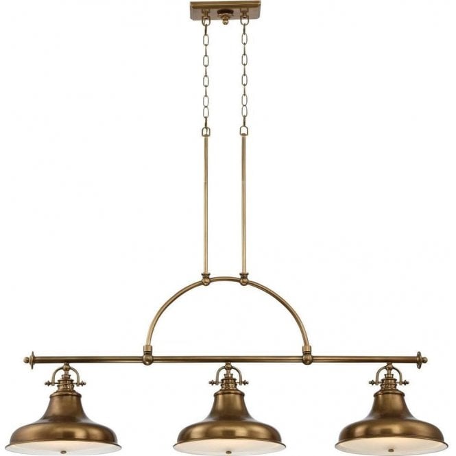 Elstead Emery 3 Light Island Light Weathered Brass