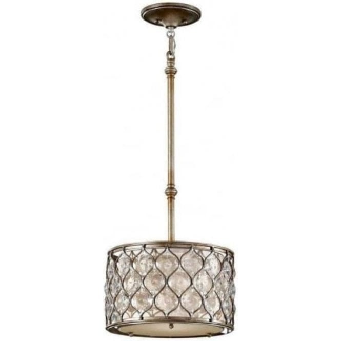 Elstead Lucia 1 Light Pendant Ceiling Light Silver