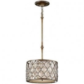 Elstead Lucia 1 Light Pendant Ceiling Light Silver