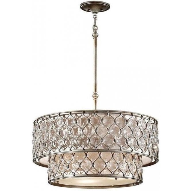 Elstead Lucia 6 Light Chandelier Silver