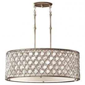 Elstead Lucia Oval Pendant Light Silver