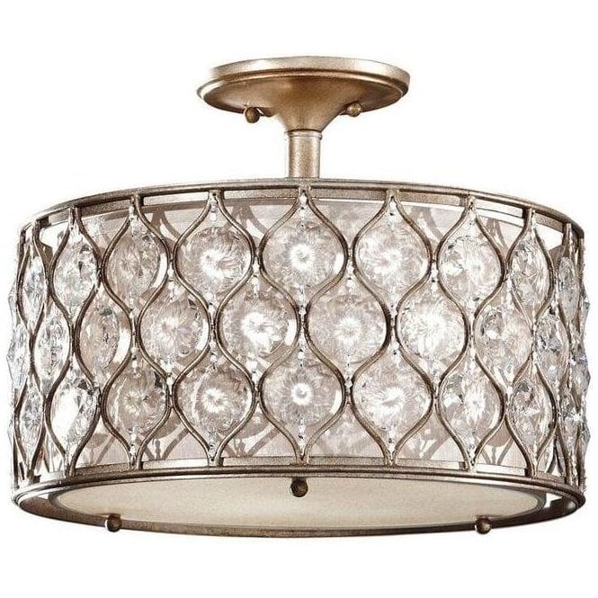 Elstead Lucia Semi-Flush Light Silver