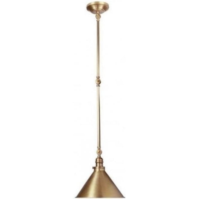 Elstead Provence 1 Light Pendant Aged Brass