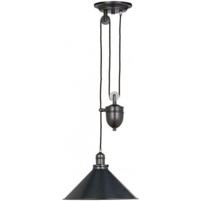 Elstead Provence 1 Light Rise and Fall Pendant Old Bronze