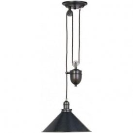 Elstead Provence 1 Light Rise and Fall Pendant Old Bronze