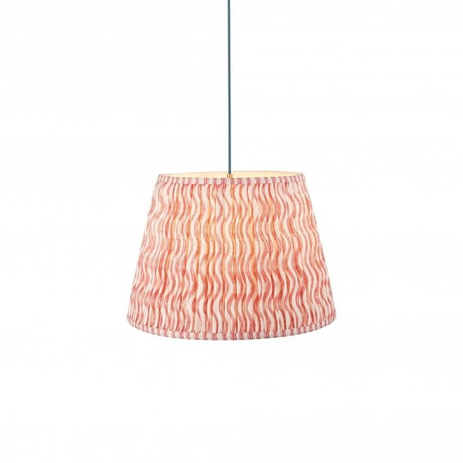 Eltham & Ikat 40cm Pendant Light, Coral Pink & Aged Brass