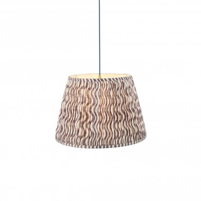 Eltham & Ripple 40cm Pendant Light, Marlin Blue & Aged Brass