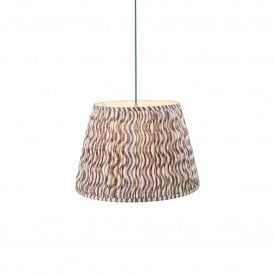 Eltham & Ripple 40cm Pendant Light, Marlin Blue & Aged Brass
