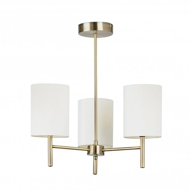 Endon Brio 3lt Pendant, Antique Brass