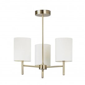 Endon Brio 3lt Pendant, Antique Brass