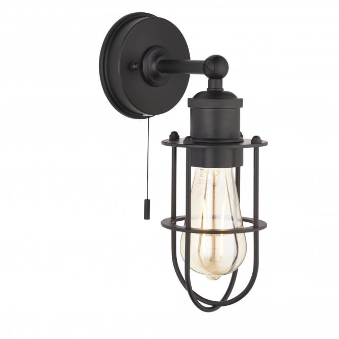 Endon Crew Wall Light, Matt Black