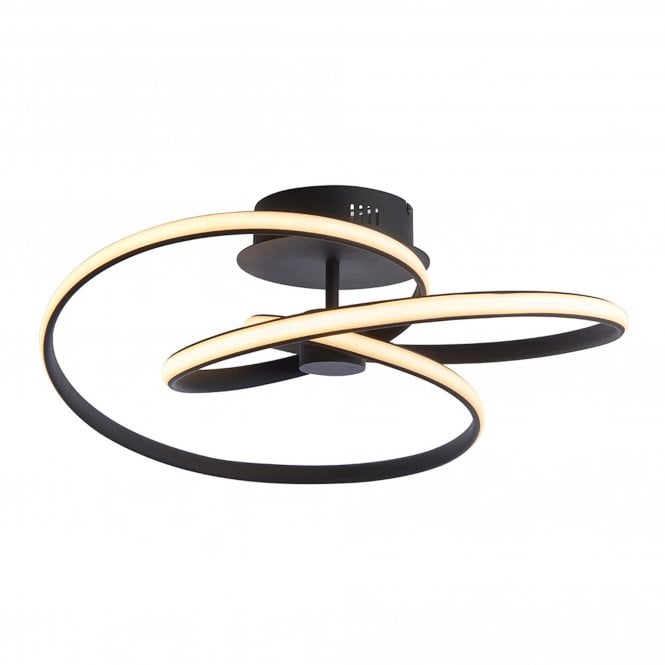 Endon Dune Semi-Flush Ceiing LIght, Black