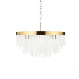 Endon Lighting Anistoria Grand 9 Light Pendant Light Brass E14 650mm