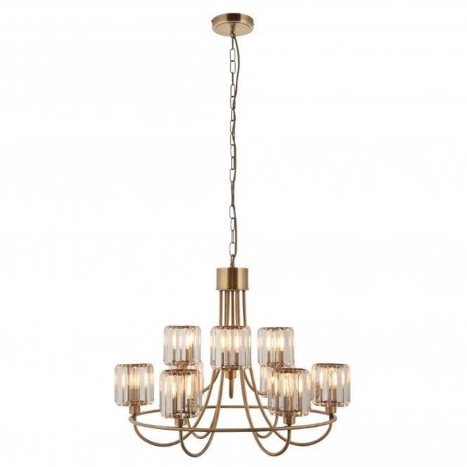  Berenice 9 Light Tiered Pendant Light Brass E14 640mm