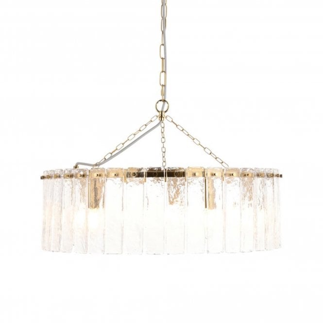  Karine 5 Light Pendant Light Brass Glass E14 550mm