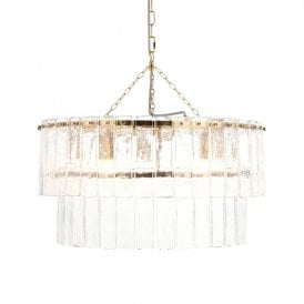 Endon Lighting Karine 5 Light Tiered Pendant Light Brass Glass E14 570mm
