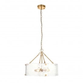 Endon Lighting Keller 4 Light Pendant Light Brass Glass E14 400mm