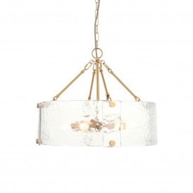 Endon Lighting Keller 6 Light Pendant Light Brass Glass E14 530mm