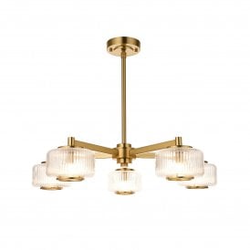 Endon Lighting Stamford 5 Light Pendant Aged Brass G9 680mm