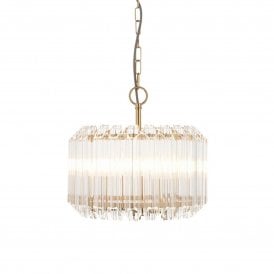 Endon Lighting Valentina 3 Light Pendant Light Brass Glass E14 360mm