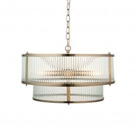 Endon Ridgeton 5lt Pendant, Antique Brass