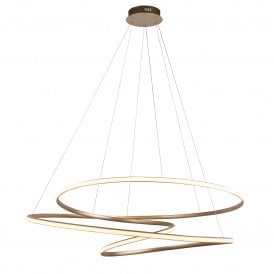 Endon Spiral Grand Extra-Large Pendant, Gold & White