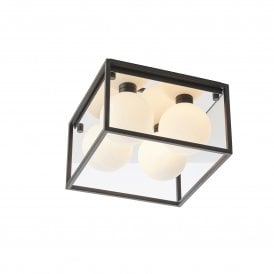 Endon Zona 4Lt Semi Flush Ceiling Light, Black/Chrome