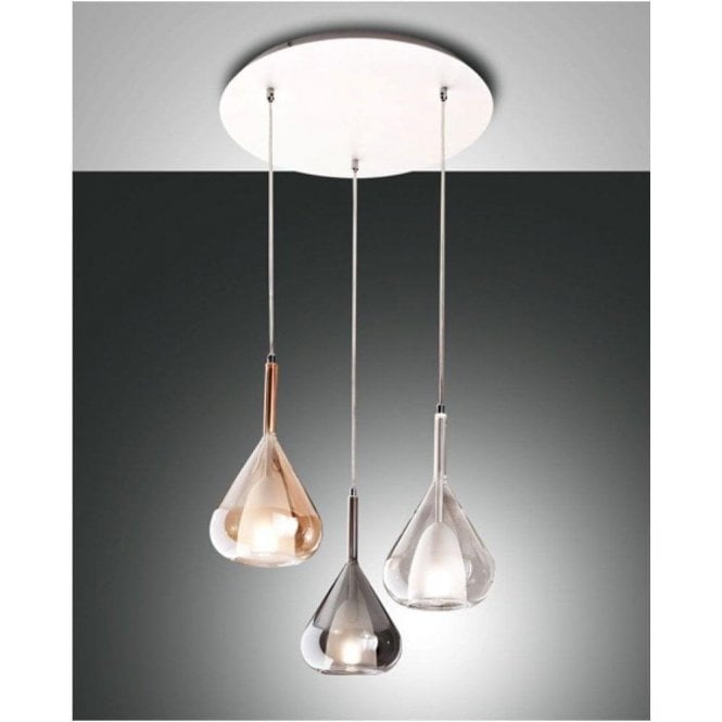  Lila Pendant Ceiling 3 Light Glass