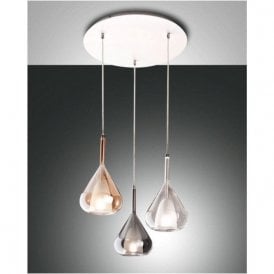 Fabas Luce Lila Pendant Ceiling 3 Light Glass