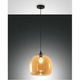 Fabas Luce Maia Pendant Ceiling Light Amber