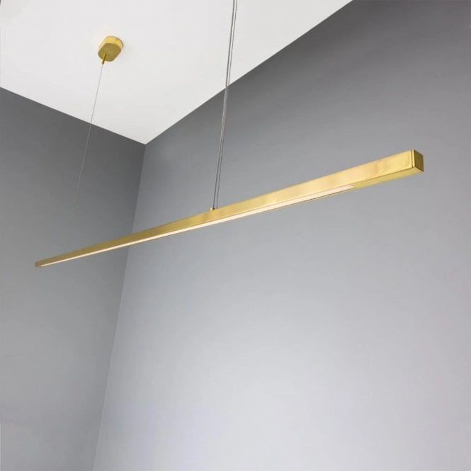 Fairfield Contemporary Satin Brass LED Linear Pendant Light