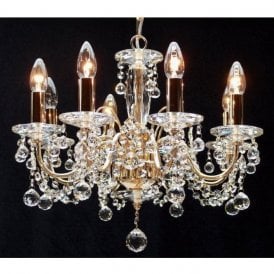 Fantastic Figaro 400/8 Gold Plated With Crystal Ball Trimmings Chandelier