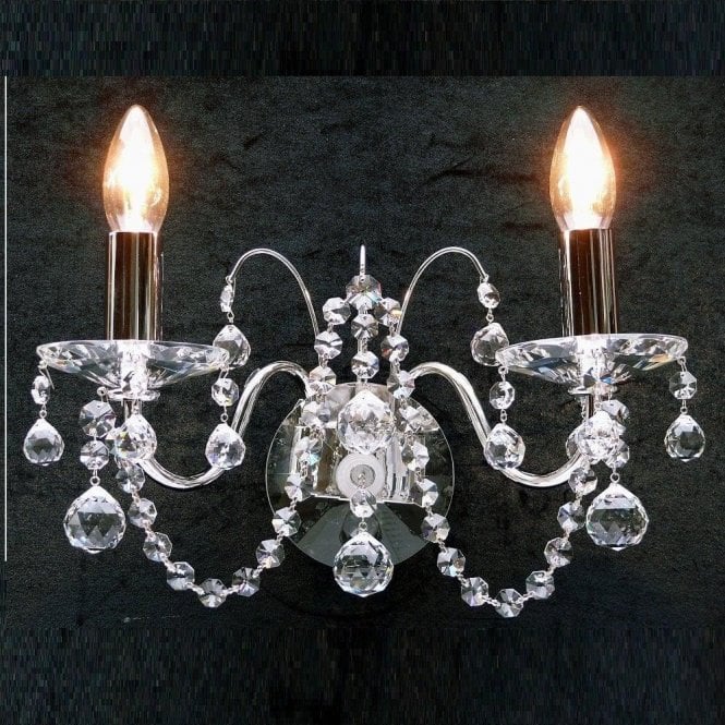 Fantastic Figaro 411/2 Chrome With Crystal Ball Trimmings Wall Bracket