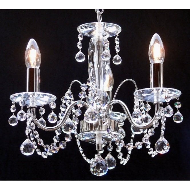 Fantastic Figaro 411/3 Chrome With Crystal Ball Trimmings Chandelier