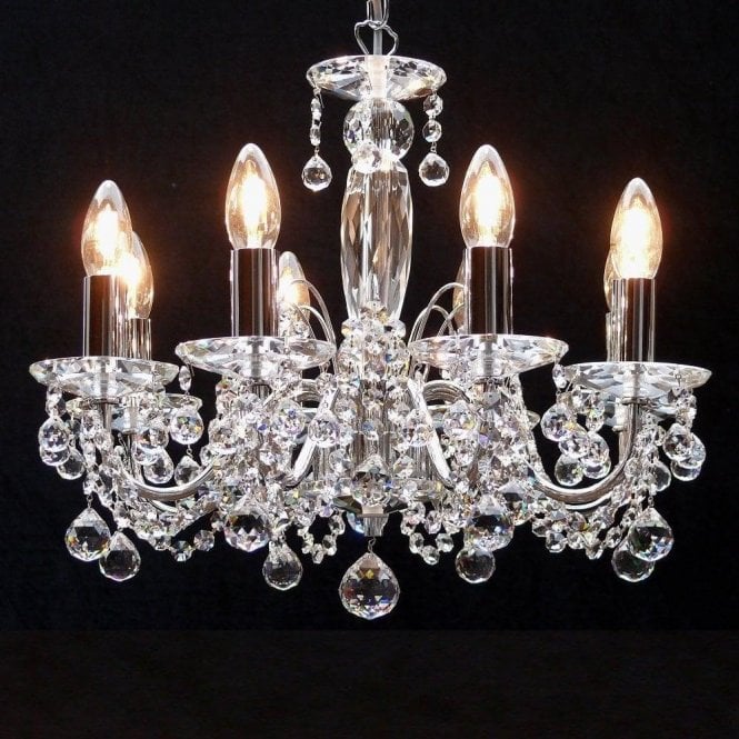 Fantastic Figaro 411/8 Chrome With Crystal Ball Trimmings Chandelier
