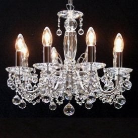 Fantastic Figaro 411/8 Chrome With Crystal Ball Trimmings Chandelier