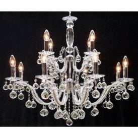Fantastic Mozart 600/12+6 Chrome With Beaded Arm & Ball Trimmings Chandelier