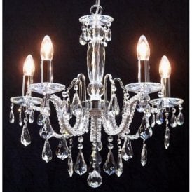 Fantastic Mozart 603/5 Chrome Beaded Arm & New Pear Shape Trimmings Chandelier