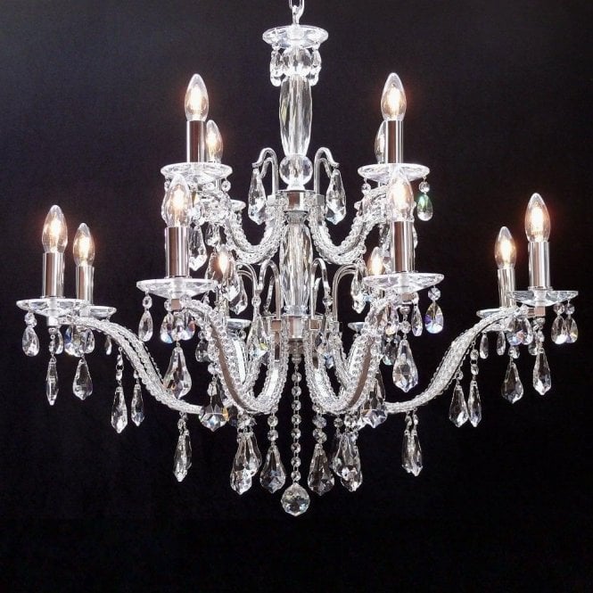 Fantastic Mozart 603/8+4 Chrome Beaded Arm & New Pear Shape Trimmings Chandelier