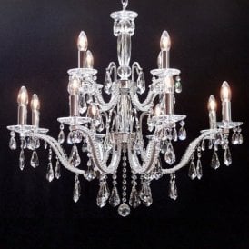 Fantastic Mozart 603/8+4 Chrome Beaded Arm & New Pear Shape Trimmings Chandelier