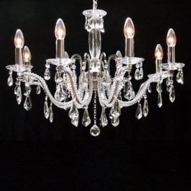 Fantastic Mozart 603/8 Chrome Beaded Arm & New Pear Shape Trimmings Chandelier